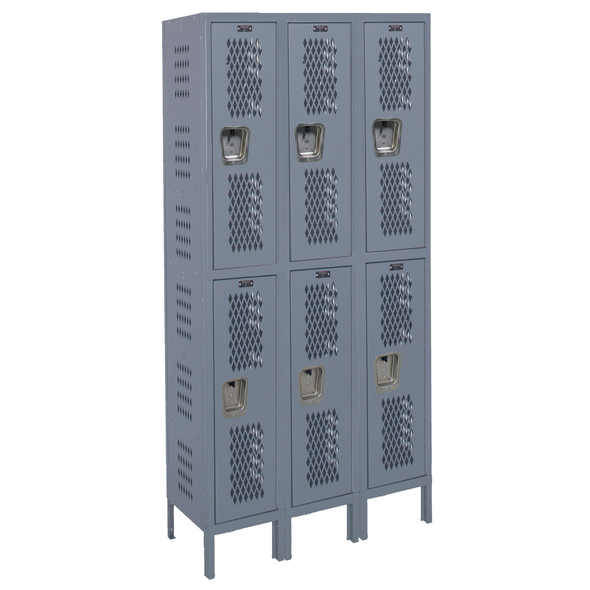 Hallowell Double Tier Heavy-Duty Ventilated Locker, Height 78 in, Width 36 in, Color Family Dark Gray, Model# U3288-2HV-A-HG