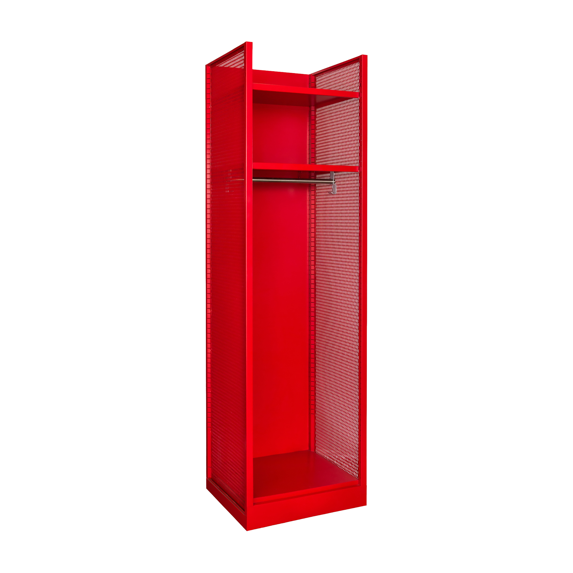 Hallowell All-Welded Turnout Gear Locker, Height 86.25 in, Width 24.75 in, Color Family Red, Model# TGNN42(84)-1BC-G-RR-HT